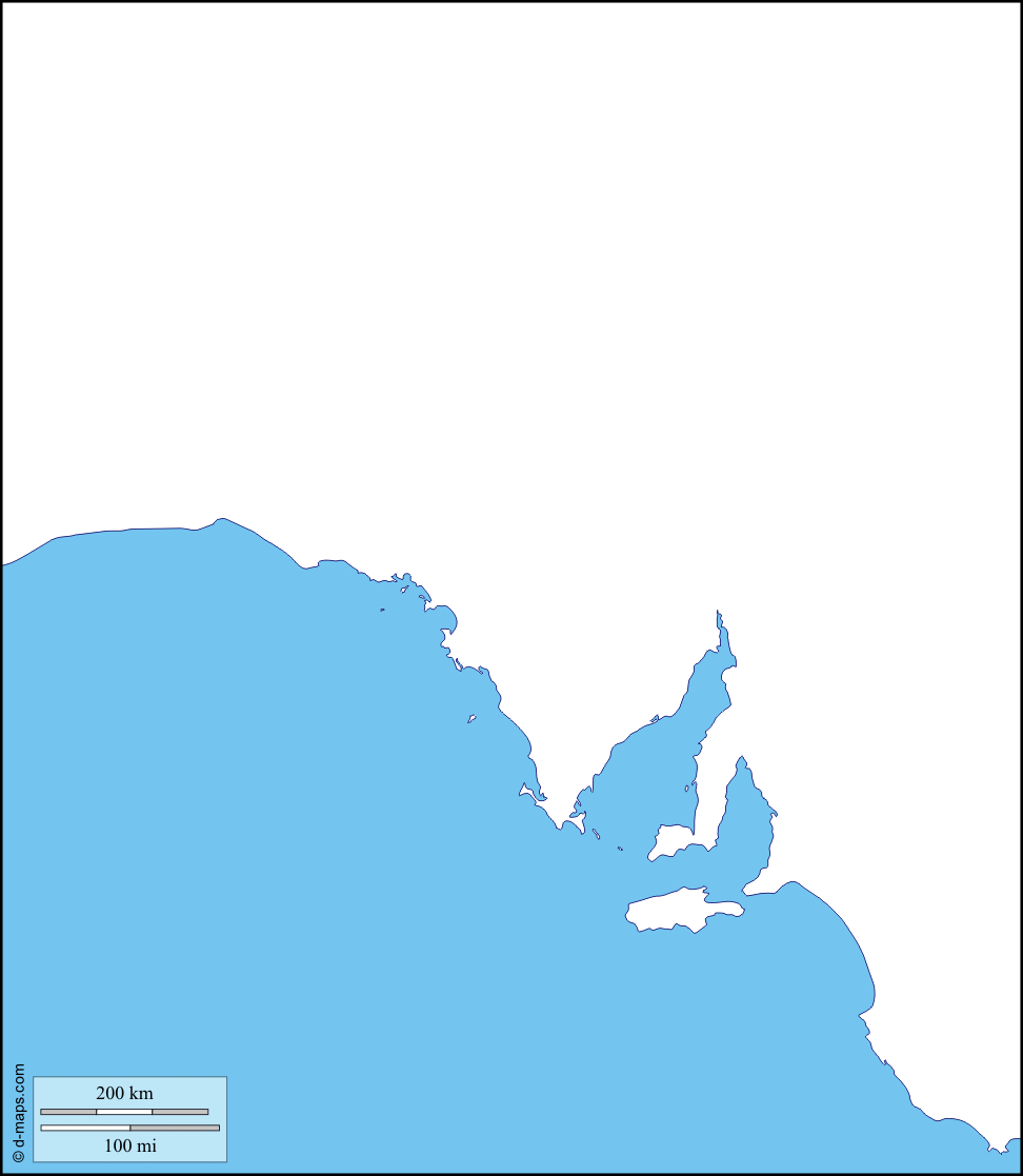 South Australia: free map, free blank map, free outline map, free ...