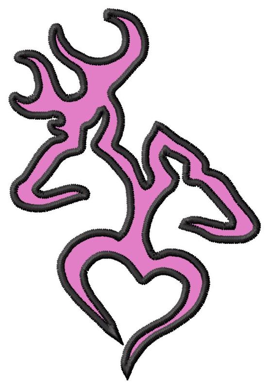 Browning Buck & Doe Heart Applique Embroidery Design (2 sizes ...