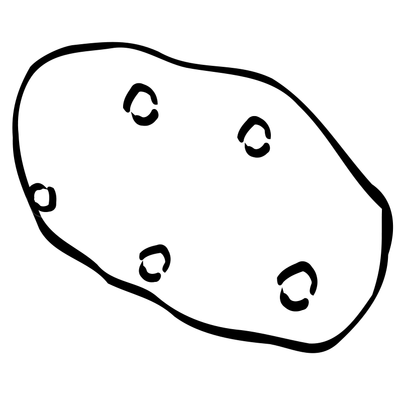 Clipart - Potato Line Art