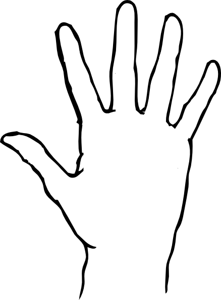 Pin Outline Of Hand Template Pattern