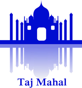 India Clipart Image - Taj Mahal with Reflection