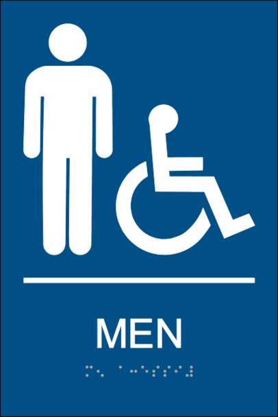 Mens ADA Handicap Restroom Signs With Braille 6x9 Clipart - Free ...