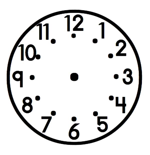 Broken Analog Clock Coloring Pages | Bulk Color