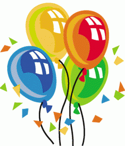 Clipart birthday cake and balloons