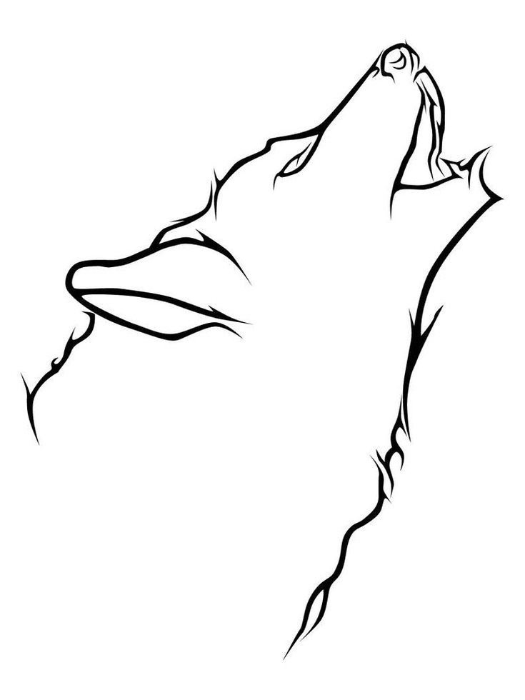 Simple Wolf Drawing Clipart - Free to use Clip Art Resource