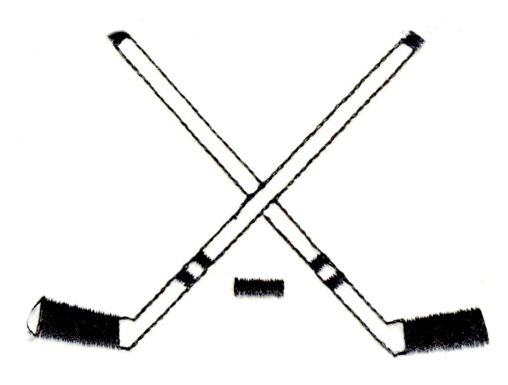 Crossed hockey stick clipart