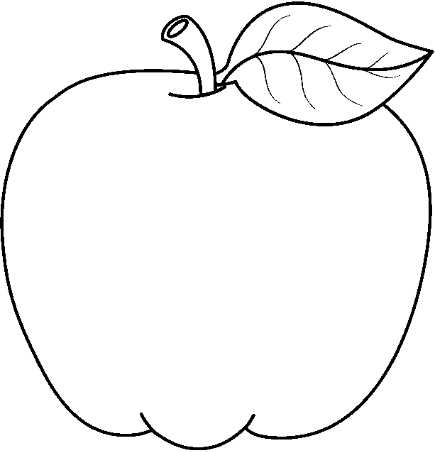 Black and white apple clipart