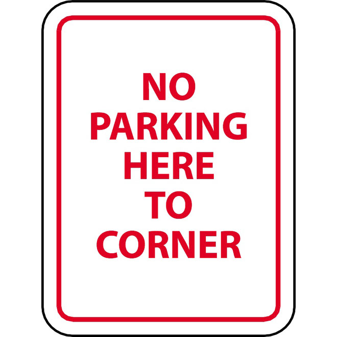 NO PARKING HERE TO CORNER VECTOR SYMBOL - Download at Vectorportal