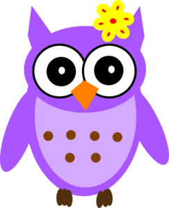 Purple Baby Girl Owl Clip Art - vector clip art ...