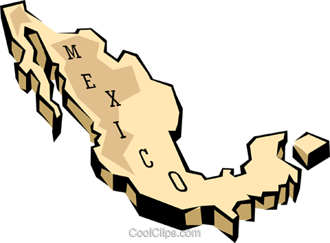 Clipart map of mexico