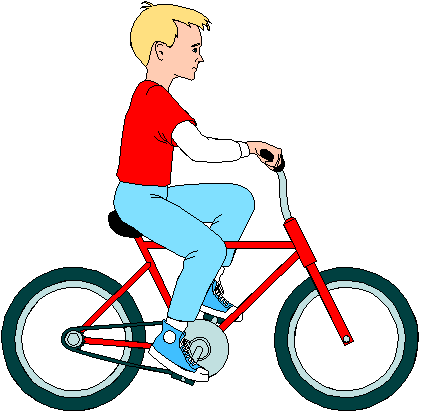 Boy on a bike clipart