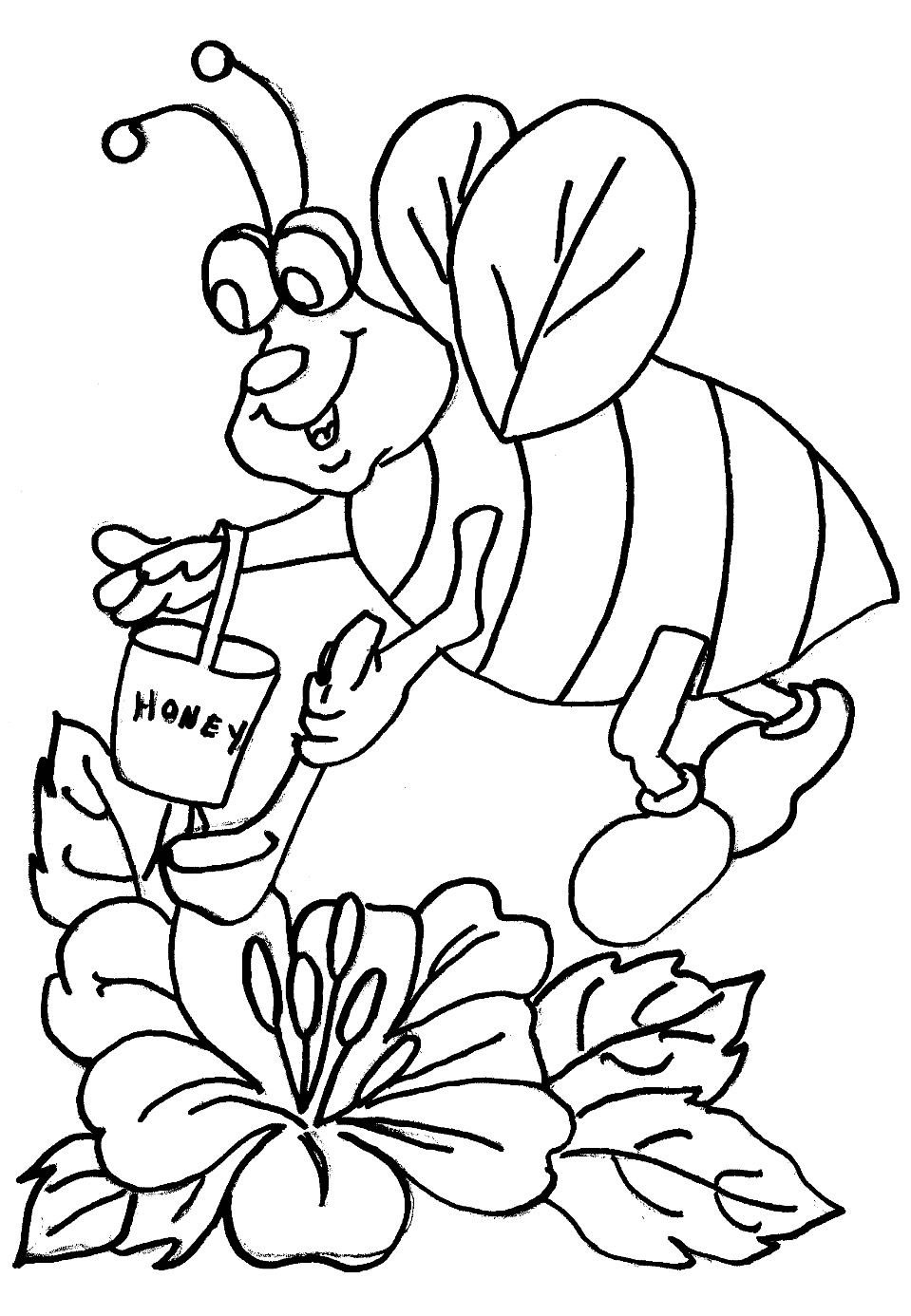 Free Honey Bee Coloring Pages | Coloring