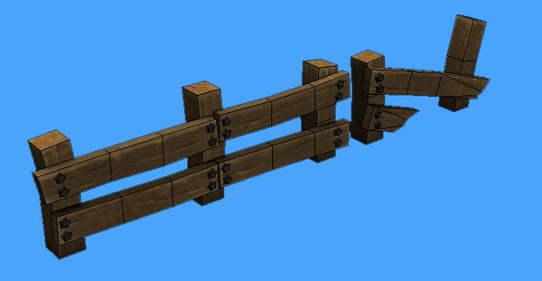 old broken wooden fence 3d max