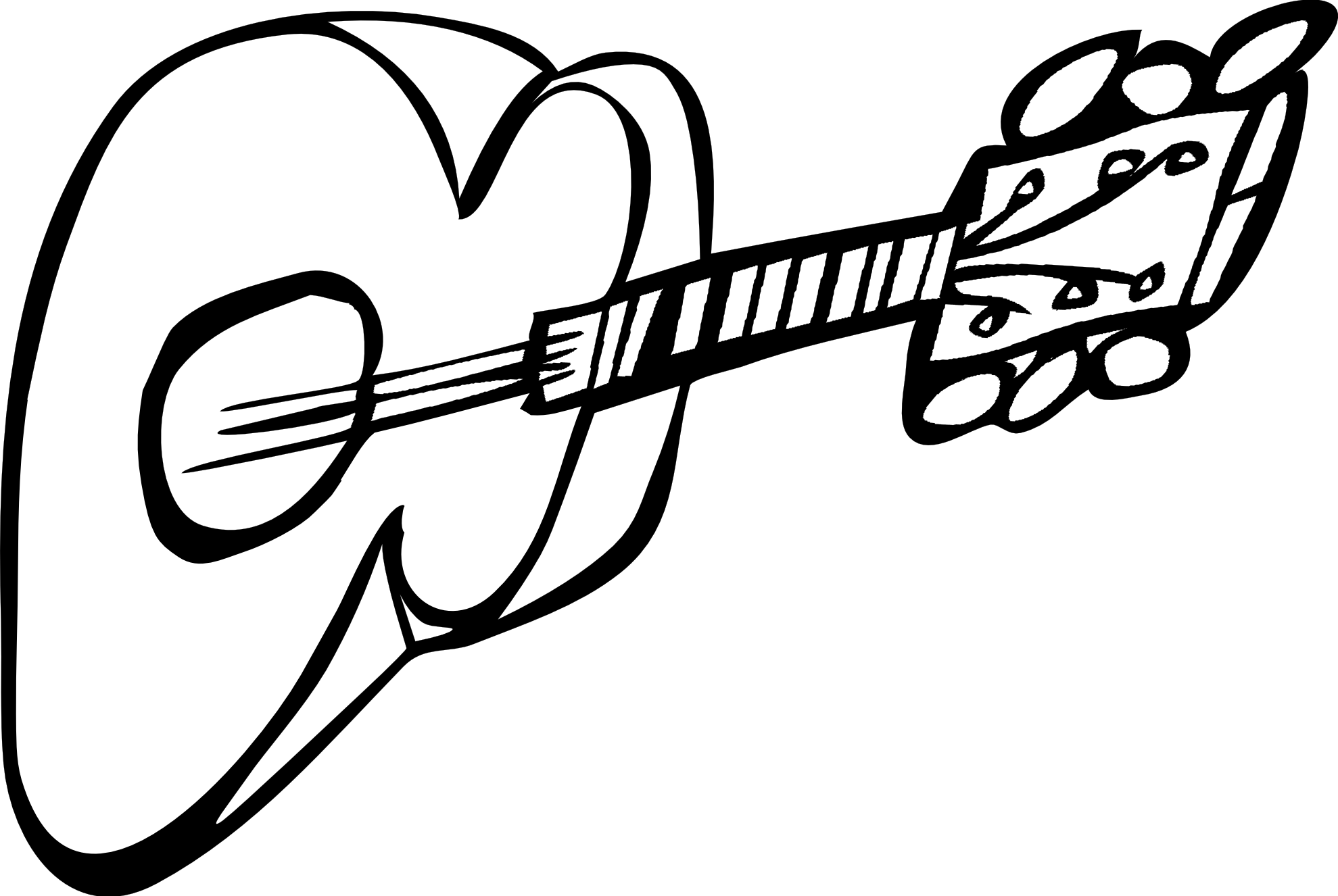 Guitar Clip Art Black And White