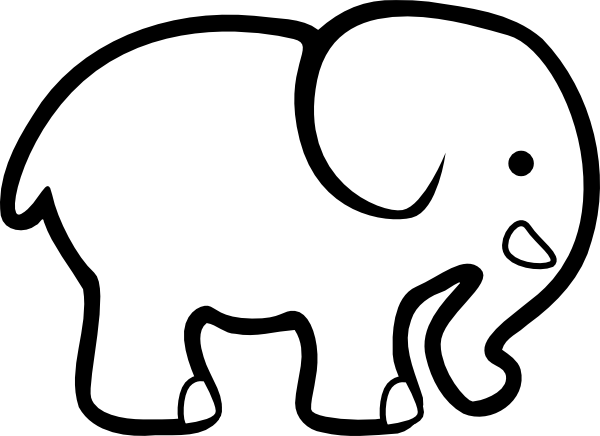 elephant face clipart outline