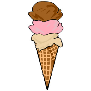 Ice Cream Cone (3 Scoop) clip art - vector clip art online ...