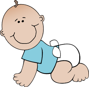 Baby Boy Crawling clip art Free Vector