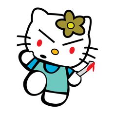 Evil Hello Kitty Middle Finger Flipping Off by SuperCheapDecals ...