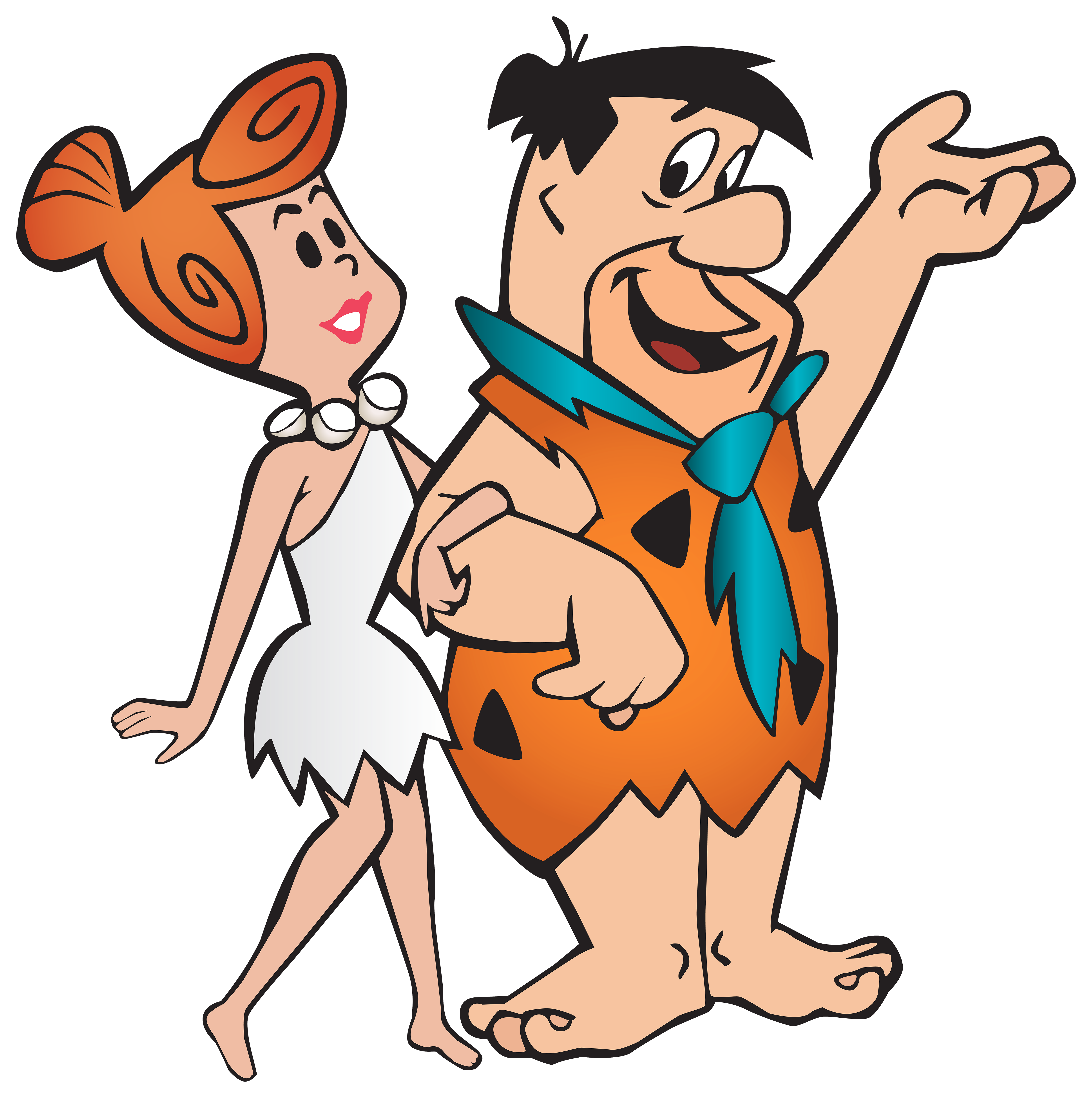 Fred and Wilma Flintstone Transparent PNG Clip Art Image