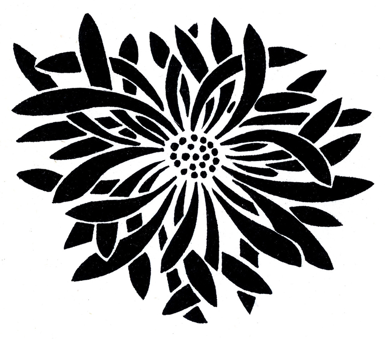 Graphic Flower Design Black And White Clipart - Free to use Clip ...