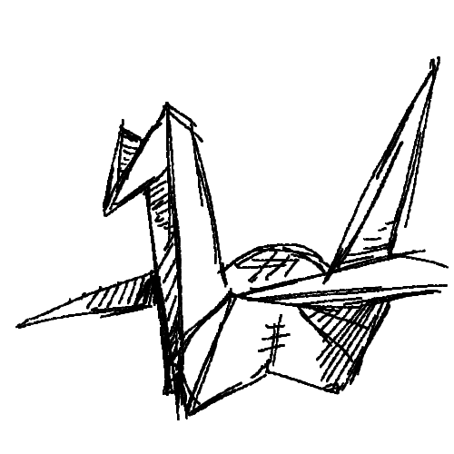 Paper Crane Sketch - ClipArt Best