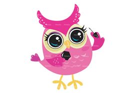 Cutting files, Clip art and Pink owl