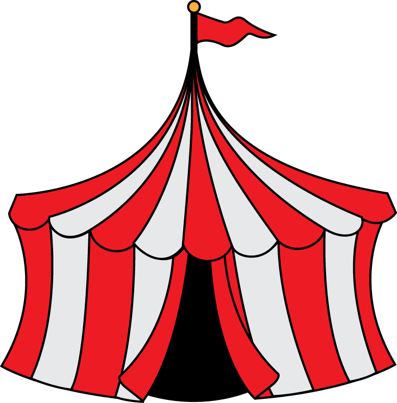 Tent cartoon red and white clipart image #16140