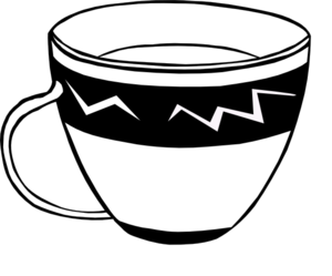 Tea cup clip art black and white - ClipartFox