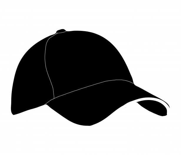 Baseball hat clipart black and white