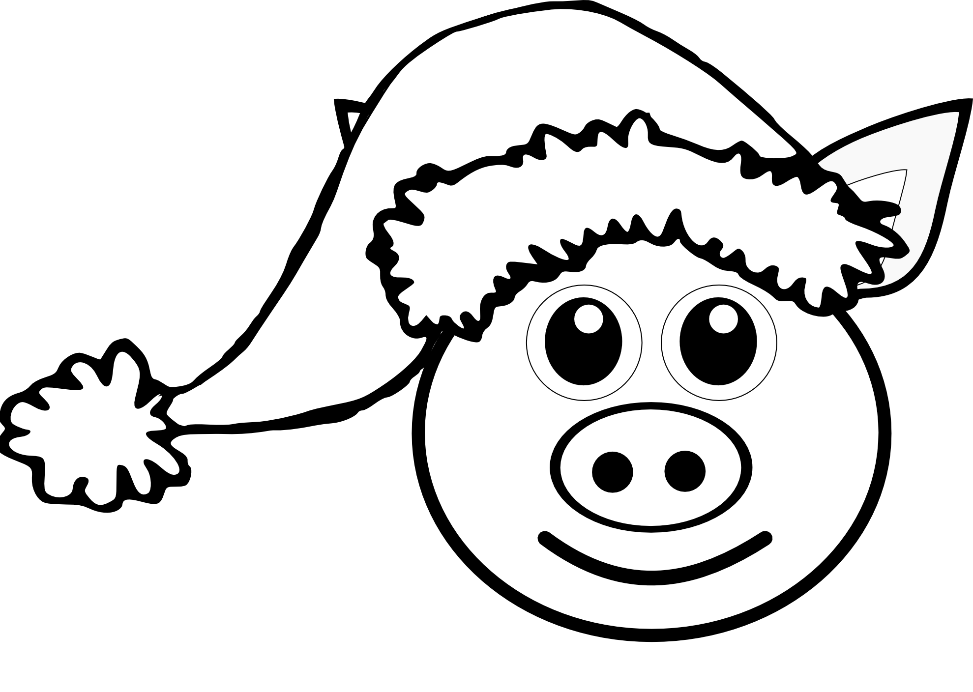 saging clipart black and white pig