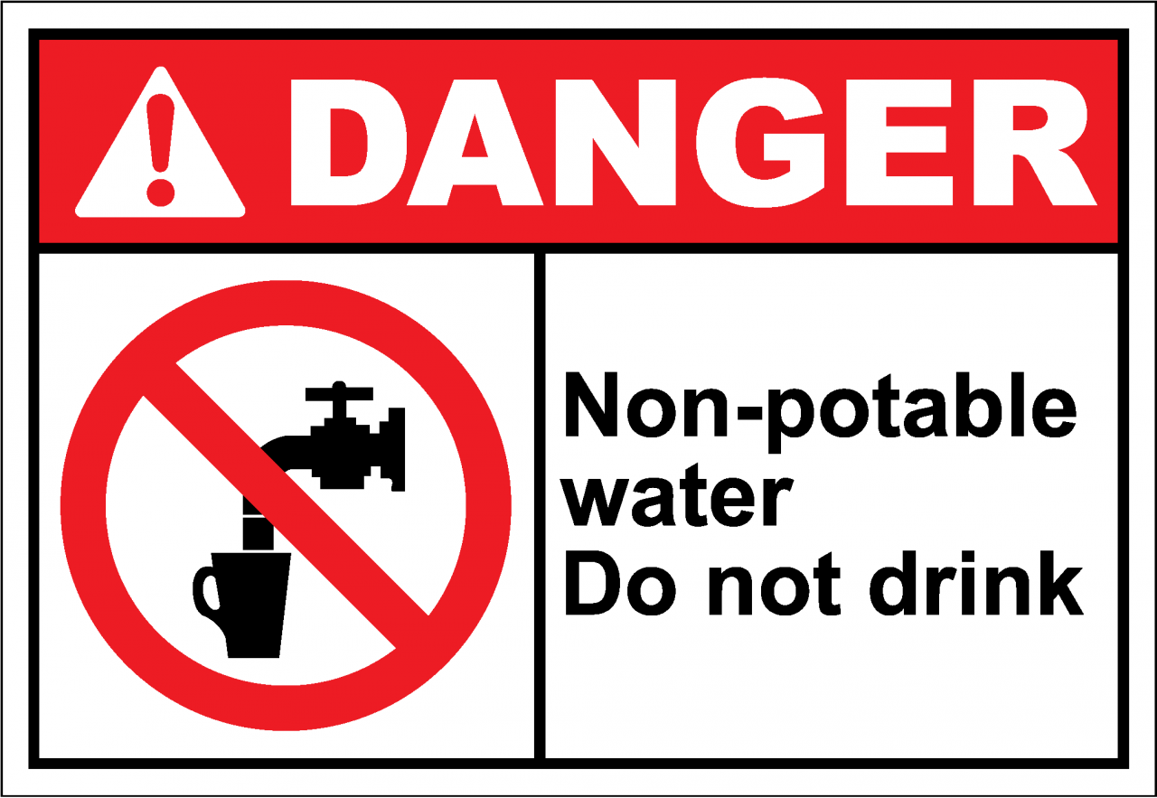 Caution Sign non-potable water do not drink - SafetyKore.com