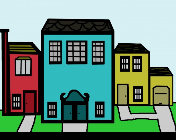 Neighborhood houses clipart