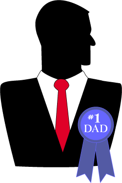 Fathers Day Number 1 Dad Clip Art with Blue Ribbbon
