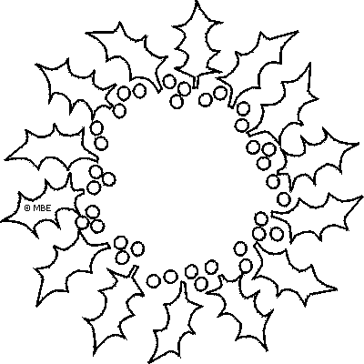 Holly Wreath Christmas Stencil -- Free Christmas Holly Wreath