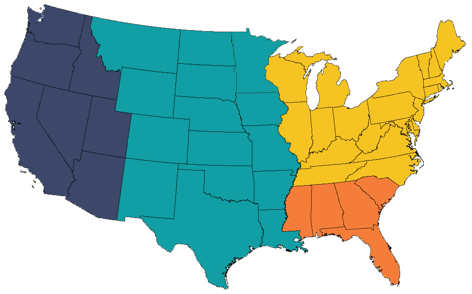Blank Map Of Regions In United States