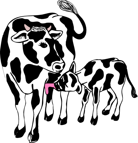 Calf Black And White Silouette Clipart