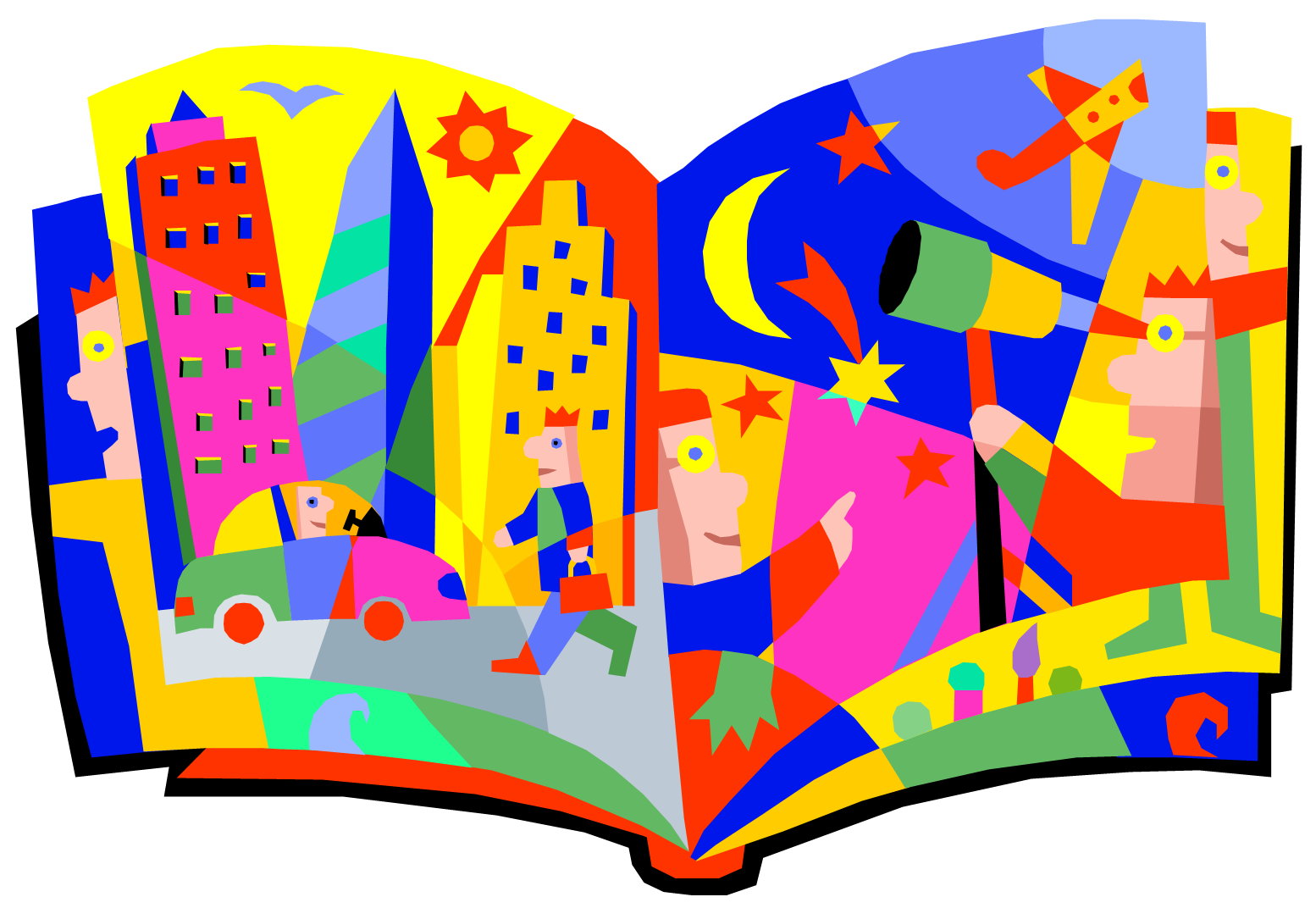 Children library clipart