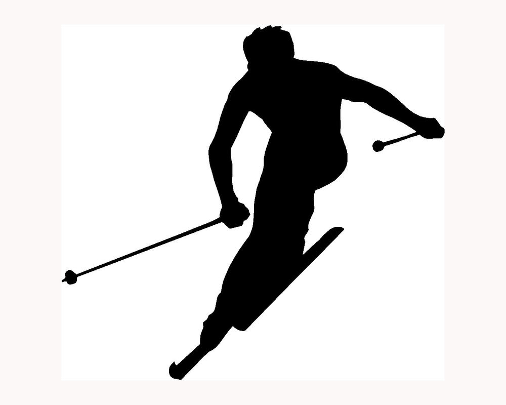 Ski Sticker Skier Silhouette Car Window Vinyl Decal Extreme Sports ...