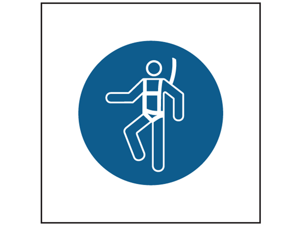 Wear safety harness symbol safety sign. | MS1490 | Label Source