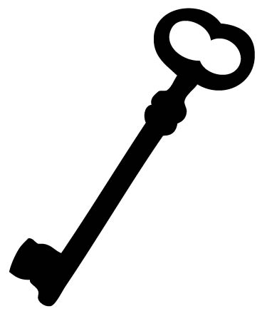 Skeleton key clipart free black & white