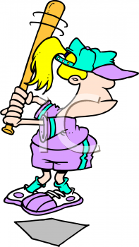 Cartoon girl softball clipart