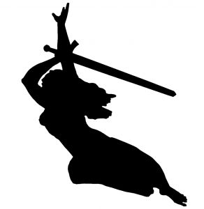 Silhouette of goddes nike with sword Photo | Free Download