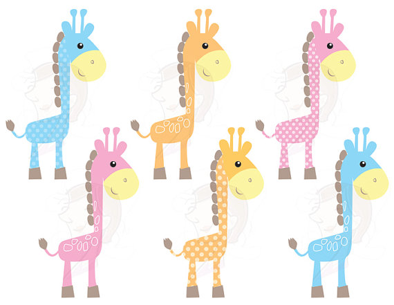 Cute Giraffe Clip Art Baby Giraffe Animals by MayPLDigitalArt