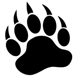 GRIZZLY BEAR PAW PRINT 5" BLACK Vinyl Decal Window Sticker for ...