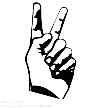 Download : Victory and Peace Hand Sign - Vector Graphic