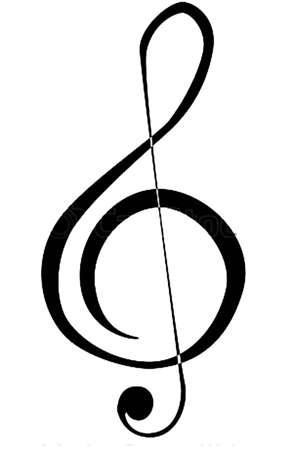 How to Draw a Treble Clef Coloring Page | Color Luna