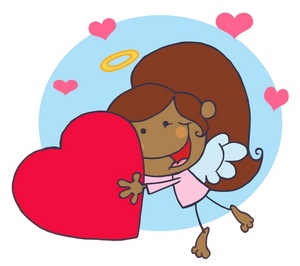 Angel Clipart Image - Cute little African American female angel ...