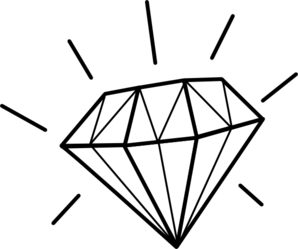 Black and white diamond clipart