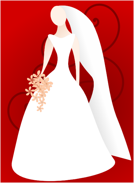 Bride Wearing Gown Clip Art - vector clip art online ...