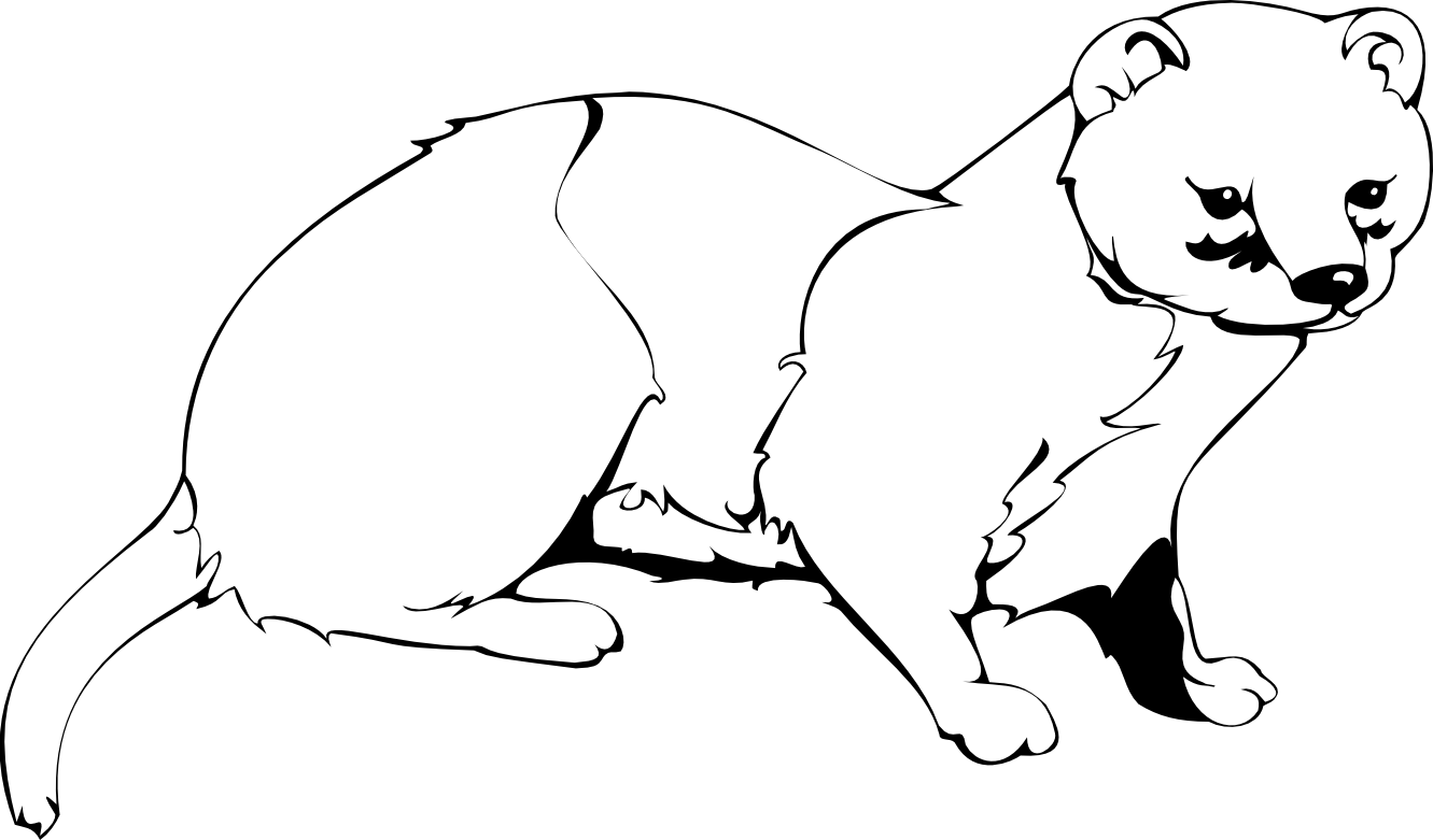 ArtFavor weasel 1 black white line art Scalable ...